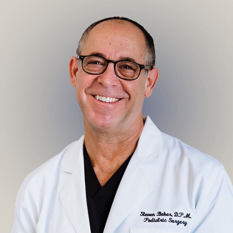 Headshot of Dr. Steven Baker, a male Board Certified Podiatrist in Tampa, known for his expertise in orthotic management and sports injuries of the lower extremity.