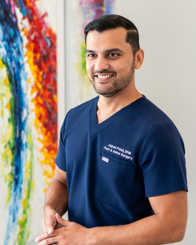 Dr. Jalpen Patel, a male podiatrist in Orlando, Florida Specializing in minimally-invasive procedures, diabetic limb salvage and wound care, trauma, and bunion and hammertoe correction.